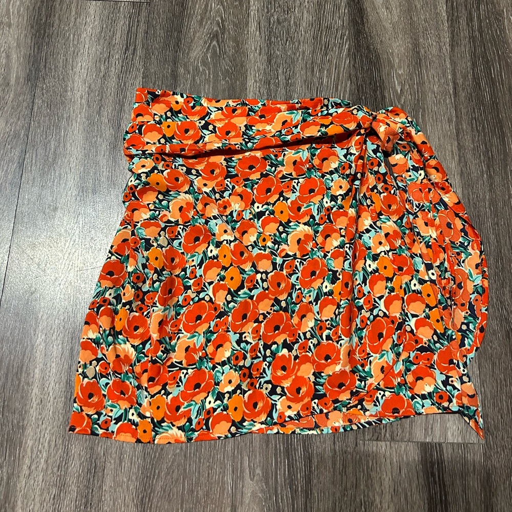 Floral Mini Wrap Skirt